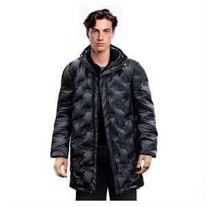 Abbee Black 2Xl Winter Hooded Glossy Overcoat Long Stylish Puffer