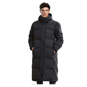 Abbee Black Large Winter Hooded Long Jacket Warm Puffer Coat
