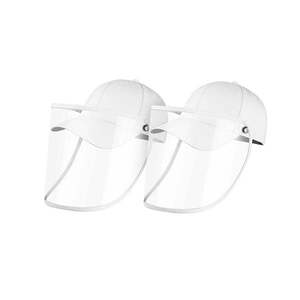 2X Outdoor Hat Anti Fog Dust Saliva Cap Face Shield Cover Adult White