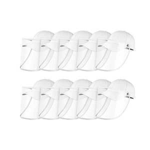 10X Outdoor Hat Anti Fog Dust Saliva Cap Full Face Shield Adult White