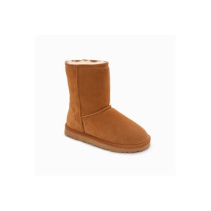 Women: Genuine Australian Sheepskin Unisex Boots Short Classic Suede Chestnut