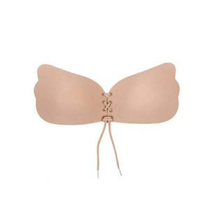 Women: Nude Stick On Backless Strapless Adjust Drawstring Bra