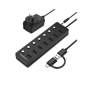 Cables Adaptors: Simplecom Ch375C Usb A And Usb C To 7 Port Usb 3 Hub