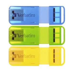 External Storage: Verbatim Pop Up 32Gb Usb 2 Triple Pack Assorted Bright Colours
