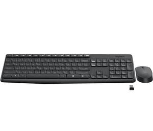 Logitech Wireless Keyboard and Mouse Combo MK235 Black USB Receiver Full Size.
