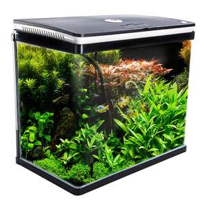 Pets Supplies: Aquarium Curved Glass RGB LED Fish Tank 52L