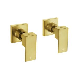 Building Renovation: Brushed Gold Shower Taps Hot And Cold Wall Bathroom Tap Basin Faucet