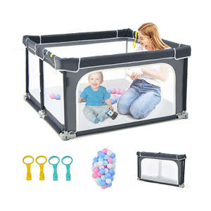 Baby Gear: 124Cm Foldable Baby Playpen Interactive Activity Center With Balls