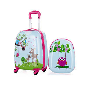 Fashion Clothing: 2 Pieces Kids Luggage Set With 4 Casters Retractable Handle