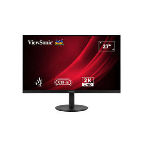 Monitors: Viewsonic 27 Inch Vg 2K 2560 X 1440 Superclear Ips Usb C 65W Hub Dp