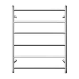Round 6 Bars Electric Heated Towel Rack Black Stainless Steel Rails