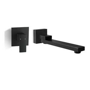 Basins Vanites: Bathtub Basin Water Spout With Shower Mixer Set Wall Mounted Black