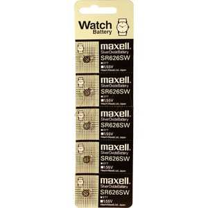 Maxell SR626SW (V377) Button Silver Oxide Battery 28mAh 5PK SIMPOWER