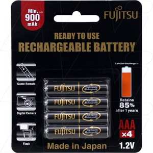 Fujitsu HR-4UTHC (4B) AAA NiMH Battery 4 Pack SIMPOWER