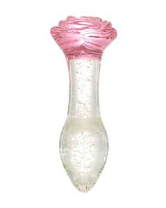 Products: 283601 - Lucent Glow in the Dark Rose Glass Butt Plug