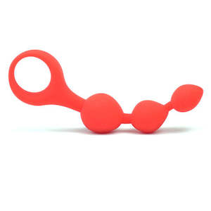 His: Sinful Silicone Anal Tri-ball Beaded Butt Plug | Red