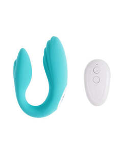 Share Satisfaction Gaia Remote Controlled Couples Vibrator - Teal