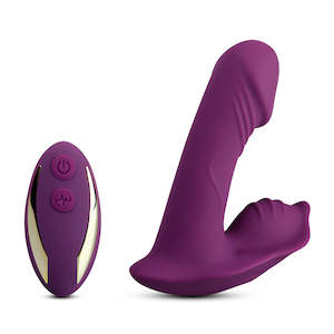 Remote Control 9-Speed Purple Colour Rechargeable Silicone Dildo Vibrator
