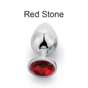 Anal Toys: Stainless Steel Smooth Butt Plug | Red | Medium
