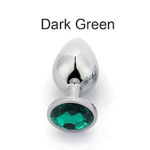 Stainless Steel Smooth Butt Plug | Green | Large