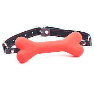 Red Silicone Bone Shape Gag