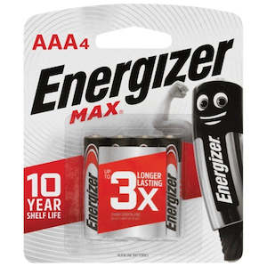 Extras 1: Energizer Max AAA Alkaline Batteries, Pack of 4