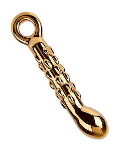 Prostate Massagers: Lucent Raindrop Gold Glass P-Spot Massager