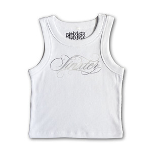 Womens: Flourish Script Cropped Tank