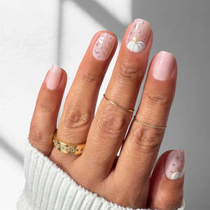 Press On Nails: Gourd Glam - Squoval Sustainable Nails