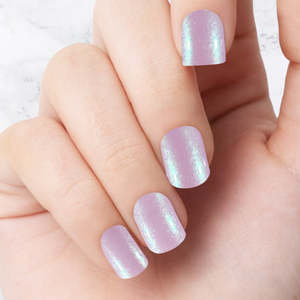 Mottled pink Glazed - Square Sustainable Nails