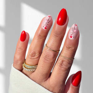 Press On Nails: Heartfelt French - Almond Medium - Sustainable Nails