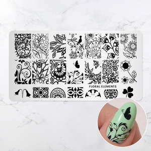 Floral Elements - Pattern Press Template