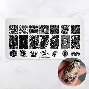 Nail Kit And Extras: Lace Mesh - Pattern Press Template