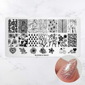 Nail Kit And Extras: Bloom and Wave - Pattern Press Template
