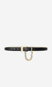 Frame Denim: Frame Denim | The Chain Detail Belt - Black