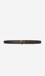 Frame Denim | The Leather Square Buckle Belt - Dark Brown