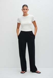 Matteau: Matteau | Relaxed Pin Stitch Trouser - Black