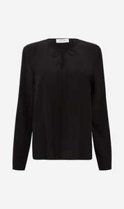 Matteau: Matteau | Popover Tie Blouse - Black