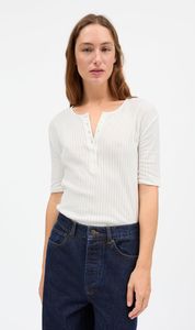 Skall Studio | Liv Henley Tee - Optic White