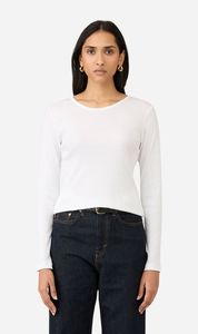 Summer Whites: Sunspel | Rib Long Sleeve T.Shirt - White