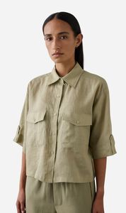 Laing: Laing | Cropped Tab Shirt - Fennel