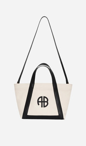 The Bag Collector: Anine Bing | Small Cara Tote - Natural Canvas With Black