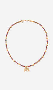 Tityaravy | Gaja Necklace - Amethyst Ruby Beige