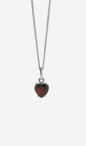 Meadowlark | Heart Jewel Necklace - Silver Thai Garnet