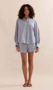 Caitlin Crisp: Caitlin Crisp | Stripe Sonny Shirt - Blue Stripe