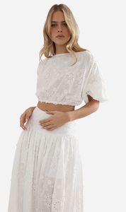 Caitlin Crisp: Caitlin Crisp | Coastline Crop - White Broderie