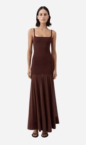 St Agni: St Agni | Sheer Silk Circle Hem Dress - Liqueur