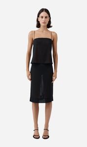 St Agni: St Agni | Silk Glass Beaded Skirt - Black