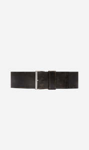 St Agni: St Agni | Brushed Wide Classic Belt - Black