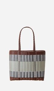 Palorosa: Palorosa | Medium Mercado Tote - Chocolate / Palm